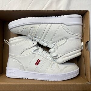 Levis Women's BB-HI-CVS Sneakers Canvas High-Top Shoes White Sz.6  520570-01W1